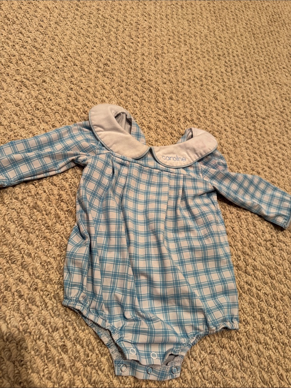 Blue Plaid Baby One-Piece Romper